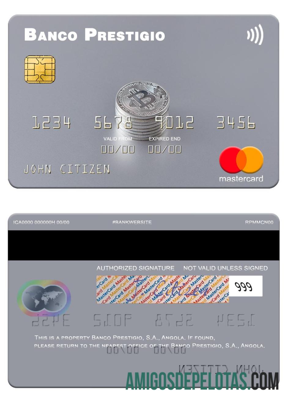 Angola Banco Prestigio, S.A. Mastercard exemplo